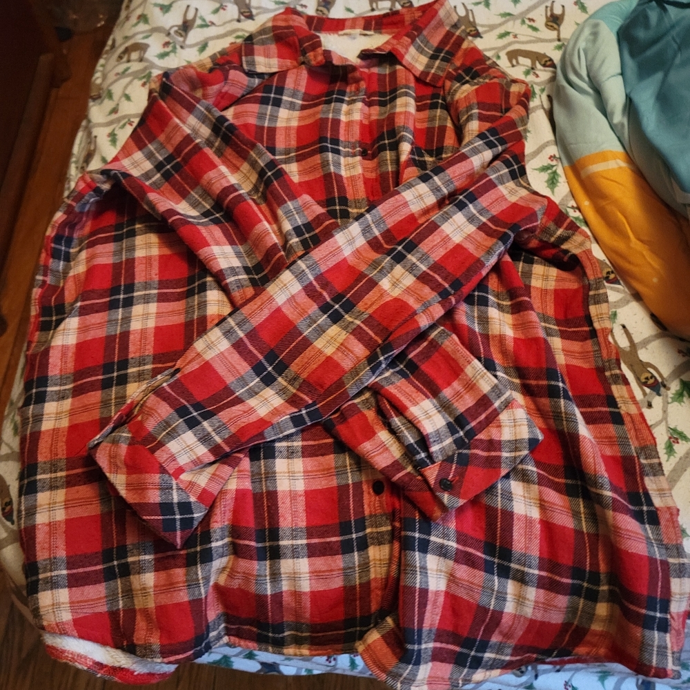 Fluffy fleece button up